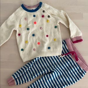 Baby Boden sweater and pant set 6-12 month size